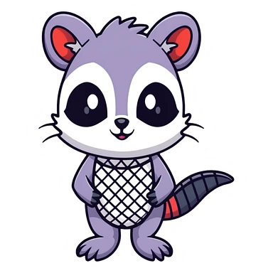 goth possum with fishnet gloves and black eyeliner sticker