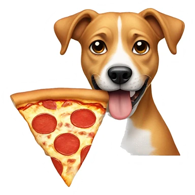 Dog eating a pizza slice  sticker