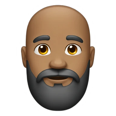 bald man with big black beard sticker