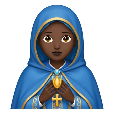 Emoji de nossa senhora Aparecida com manto azul e com a pele preta sticker