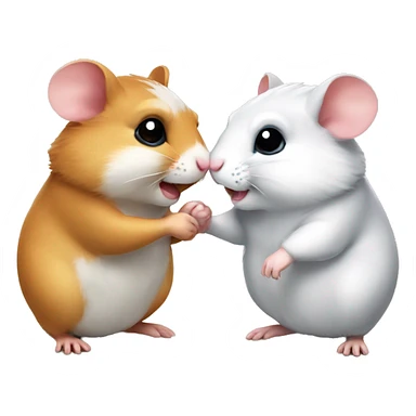 two hamsters giving handshake  sticker