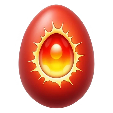 A Glitched red egg with glowing aura sticker