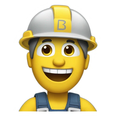 Bob the builder with a banana smile sticker