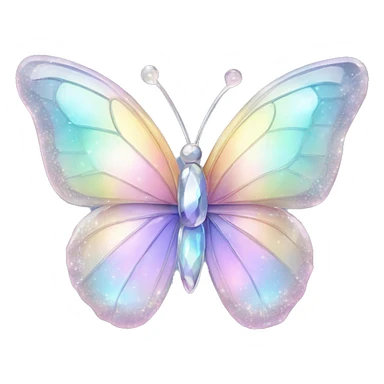 Pastel sparkly iridescent glass crystal butterfly sticker