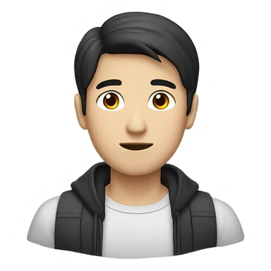 programmer, student, asian, black hair, black eyes, male,  sticker