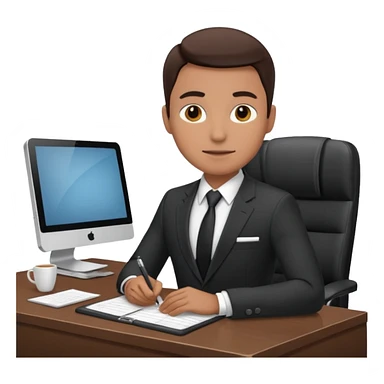 une image de 3/4 avec un recruteur à son bureau PAS DE FACE DE 3/4 sticker