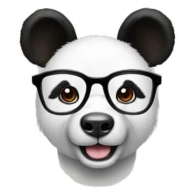 Panda with dog ears wearing glasses sticker