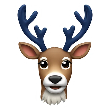 Reindeer with navy antlers sticker