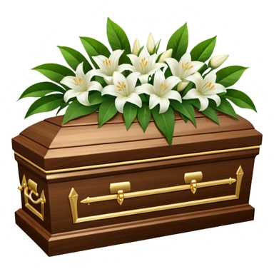 Funeral Casket with Casket Spray sticker