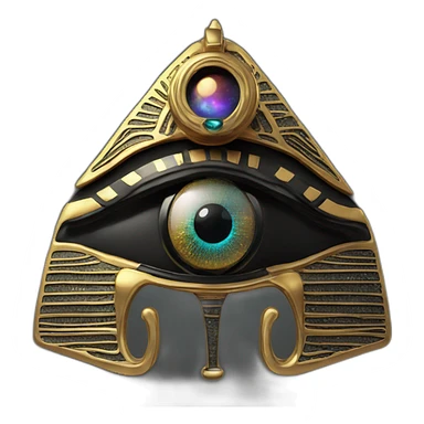 eye of Ra, 3d, black, cosmic style sticker