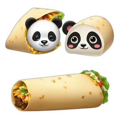 a panda and a burrito sticker