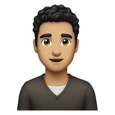 handsome boy with black hair and brown eyes dark lashes sticker