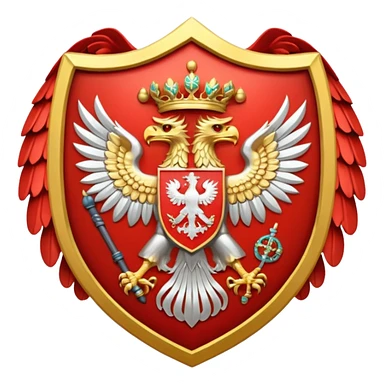 coat of arms of Russia as an emoji, red shield with stylized eagle sticker