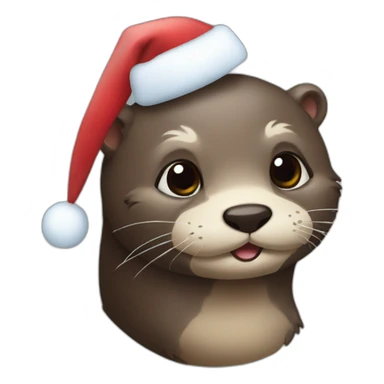 Christmas otter sticker