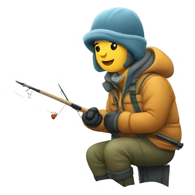 winter fishing sticker