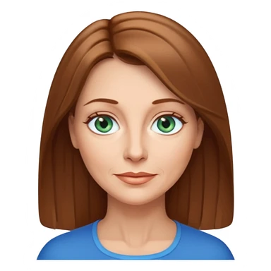 beautiful 50 yr old woman, straight light brown hair, blue green eyes sticker