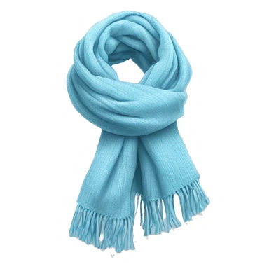 Realistic light blue winter scarf isolated. sticker