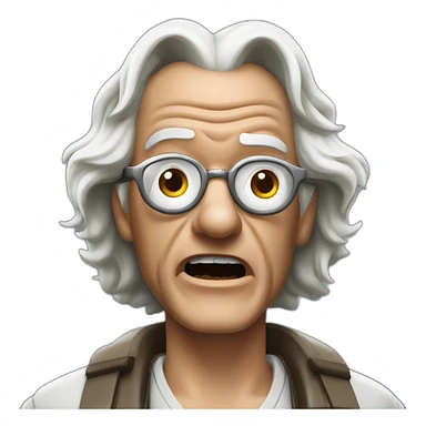 Doc brown from back to the future looking shocked and his mouth wide open. sticker