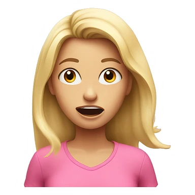 Shocked blonde girl in pink top sticker