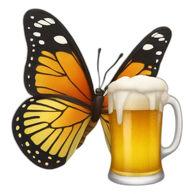 Butterfly with beer sticker