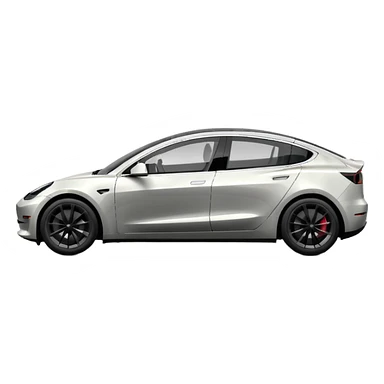 tesla model 3 performance com puxadores das portas pretos e rodas com jantes cinzentas  sticker