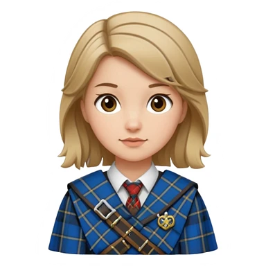 female with scottish attire and dark blonde hair sticker