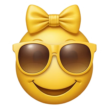 Smiley with sunglasses and bow sticker