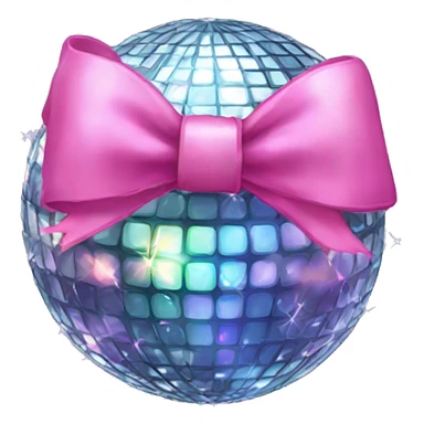 Disco ball with bow sticker