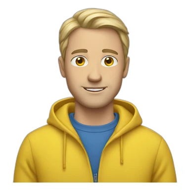 White Man in blue and yellow sweater sticker