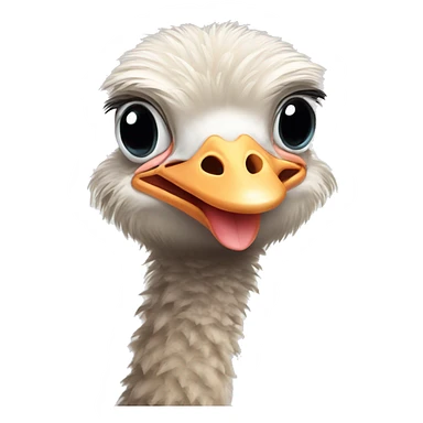 cute ostrich with bow  sticker