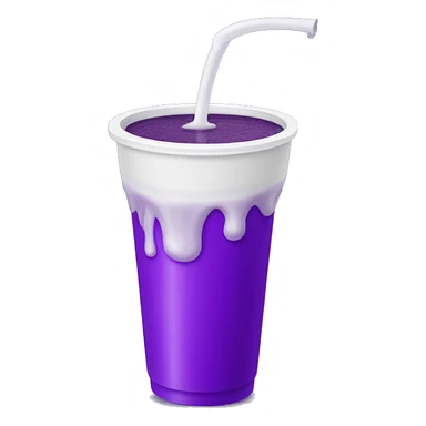 Purple drink pouring out of a styrofoam cup sticker