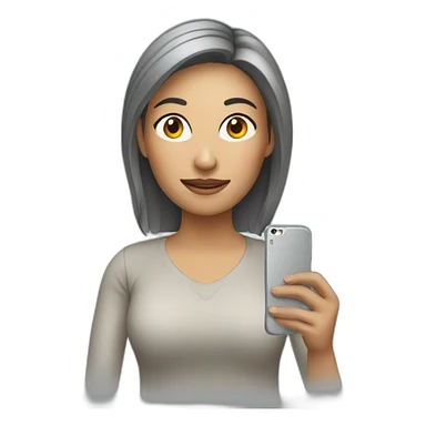Woman with mobile sticker