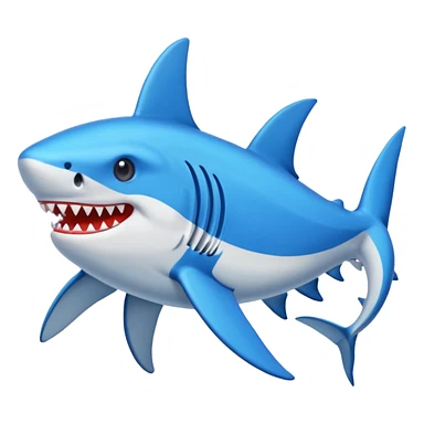 Un tiburón con tenis azules sticker