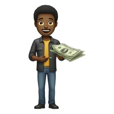 black man paying money sticker
