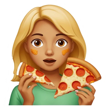 Girl eating pizza sticker