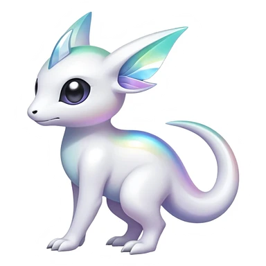  Iridescent white pale fakemon-creature  sticker