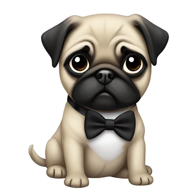 pug puppy in black tie cute sticker