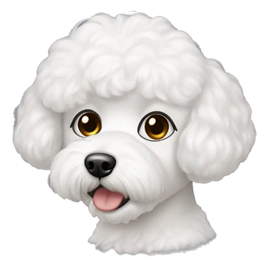 White bichon with brown eye and hair girl sticker
