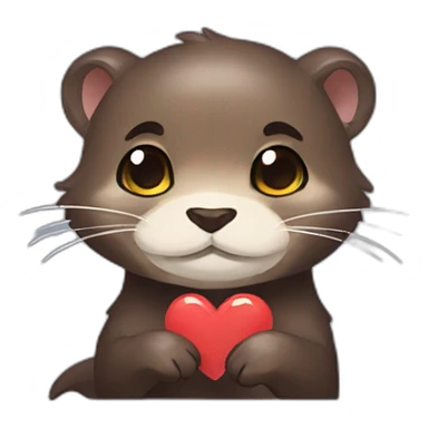 genshin otter with heart sticker