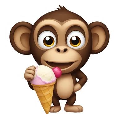 Monkey with icecream sticker