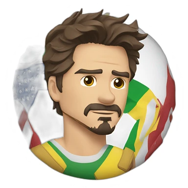 Tony Stark segurando bandeira do Brasil sticker