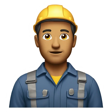 blue collar worker photorealistic serious sticker