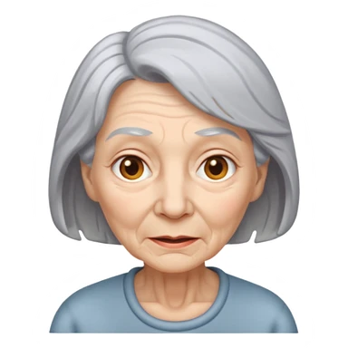 white elderly woman with grey hair sticker