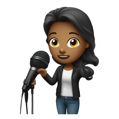 Girl with microphone  sticker