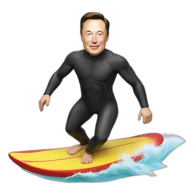 Elon musk surfing sticker