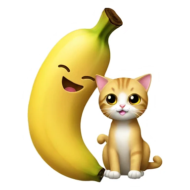 banana and cat sticker