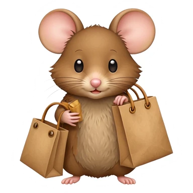 a mouse with a bag sticker