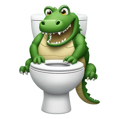 Crocodile sitting in toilet sticker