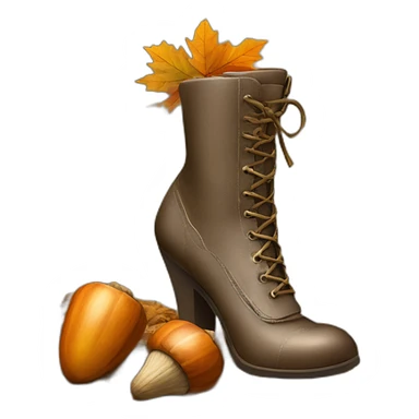 high heel boot standing on acorns sticker
