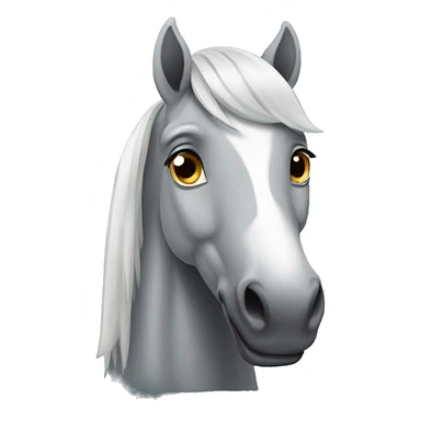 Cute grey horse sticker